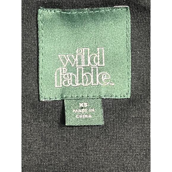 Wild Fable High Neck Long Sleeve Black & White Butterflies Fuzzy Coat Zip Up - Picture 6 of 7